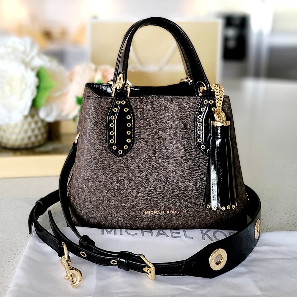 Michael Kors Brooklyn Small Logo Satchel  NWT